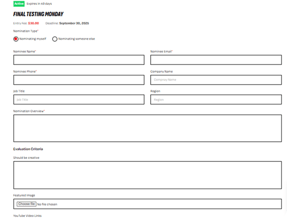Nominations Module Interface