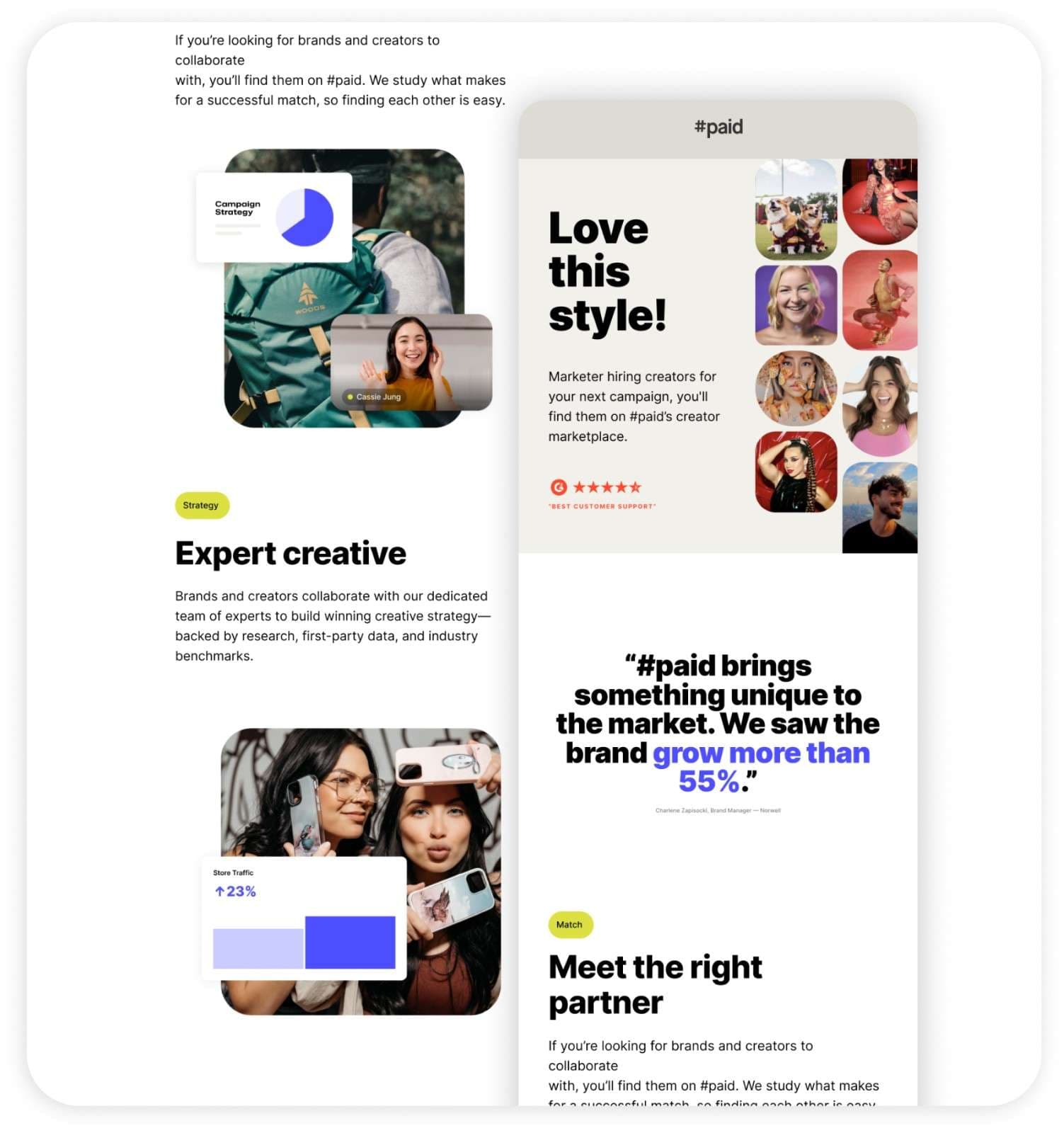 Email campaign production on mobile — coordinated emails and landing pages