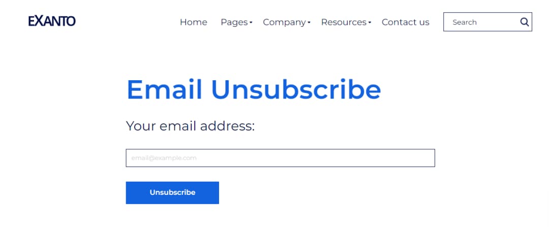 Email Unsubscribe Page