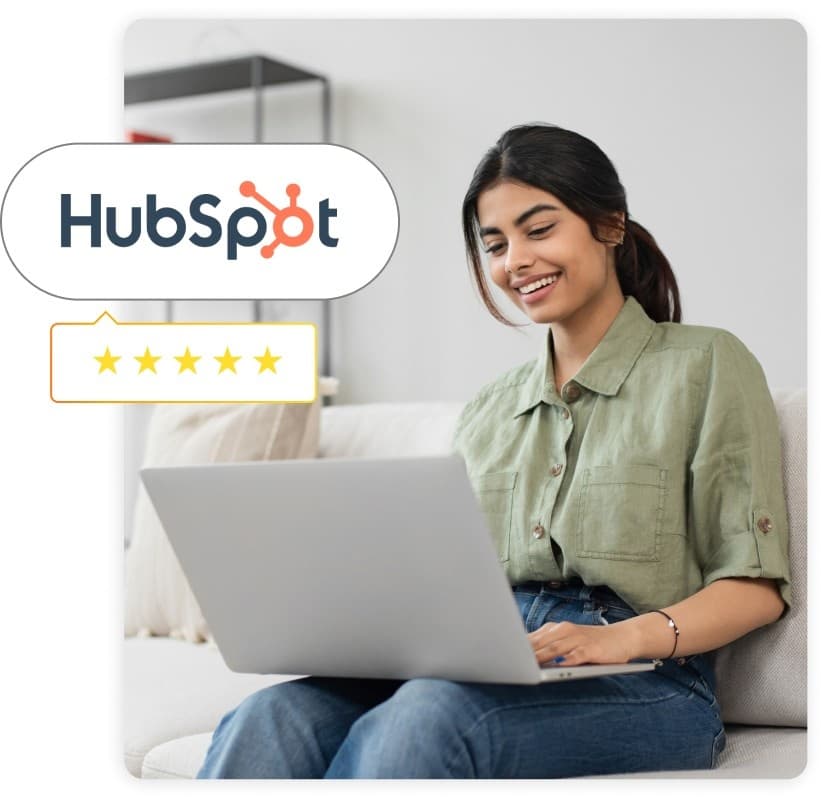 HubSpot specialists collaborating — 70% lower cost, 2x output, 5 days onboarding