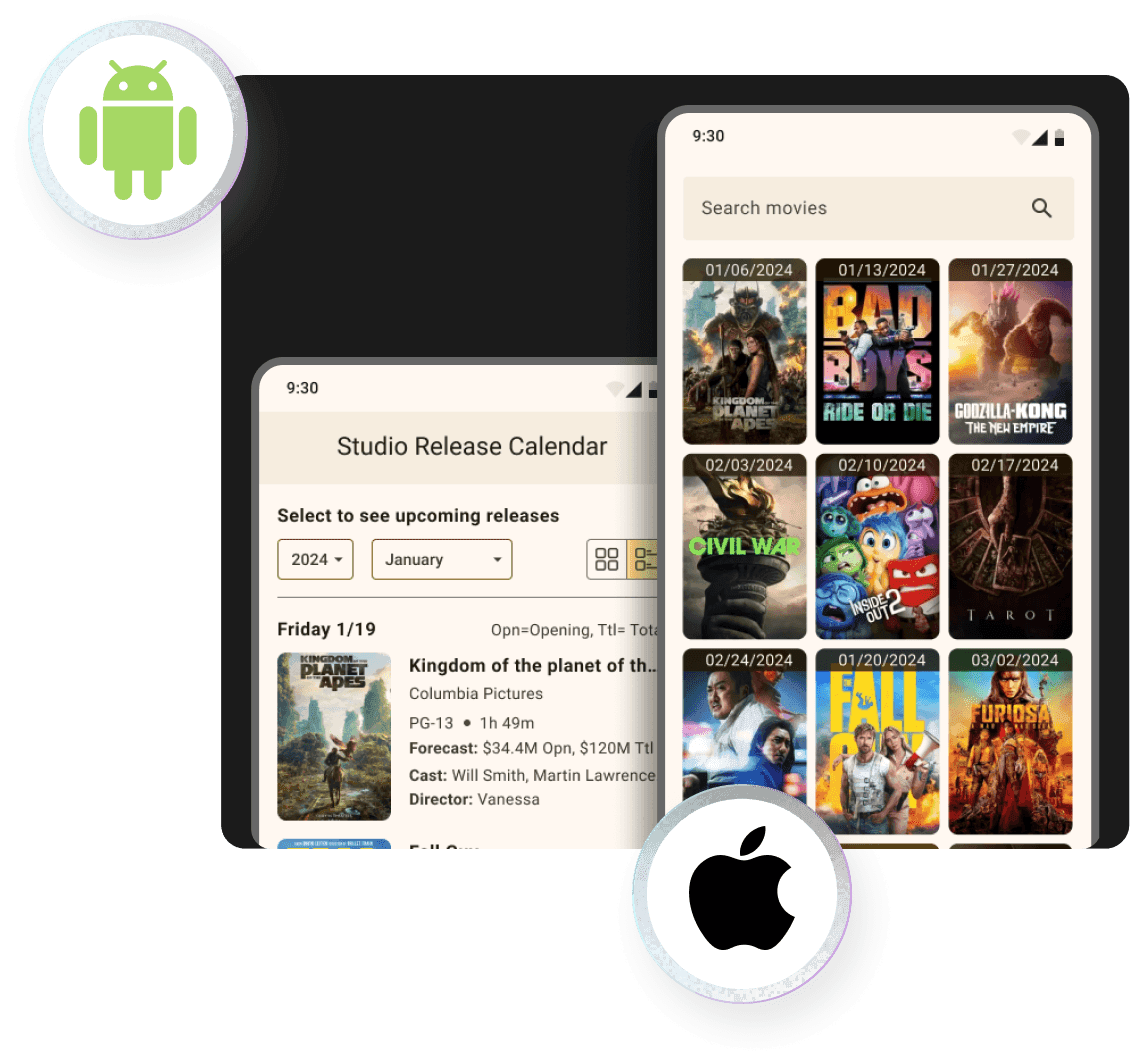 Mobile app development for iOS and Android