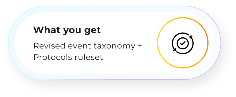 What you get: Revised event taxonomy + Protocols ruleset
