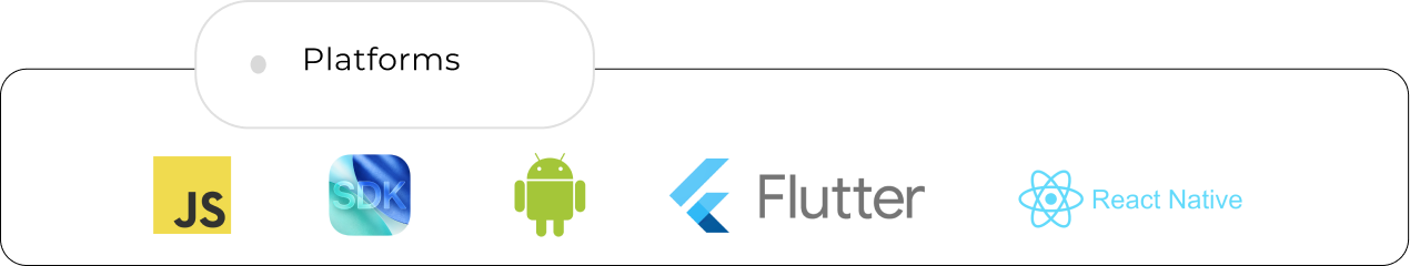 Platforms: JavaScript, iOS, Android, Flutter, React Native
