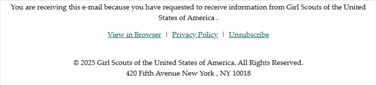 Proof of Consent in email footer