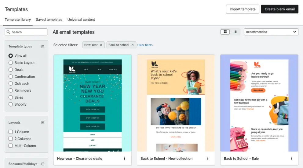 Klaviyo drag-and-drop email editor