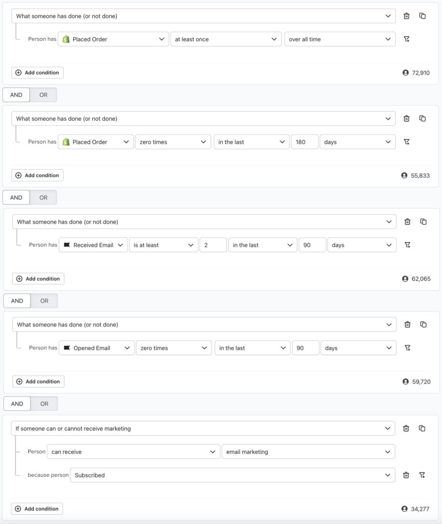 Predictive segmentation steps
