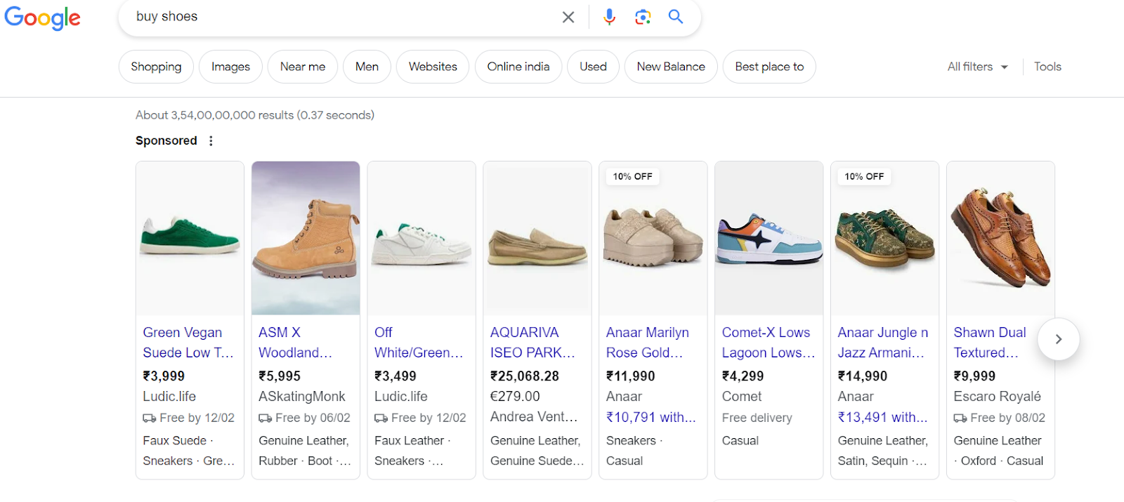 Google Shopping Ads Example 