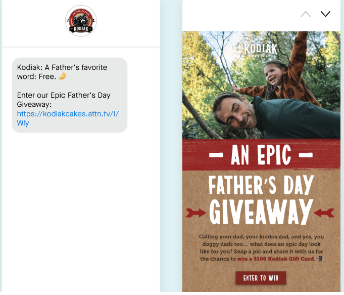Kodiak Cakes email and SMS marketing for e-commerce