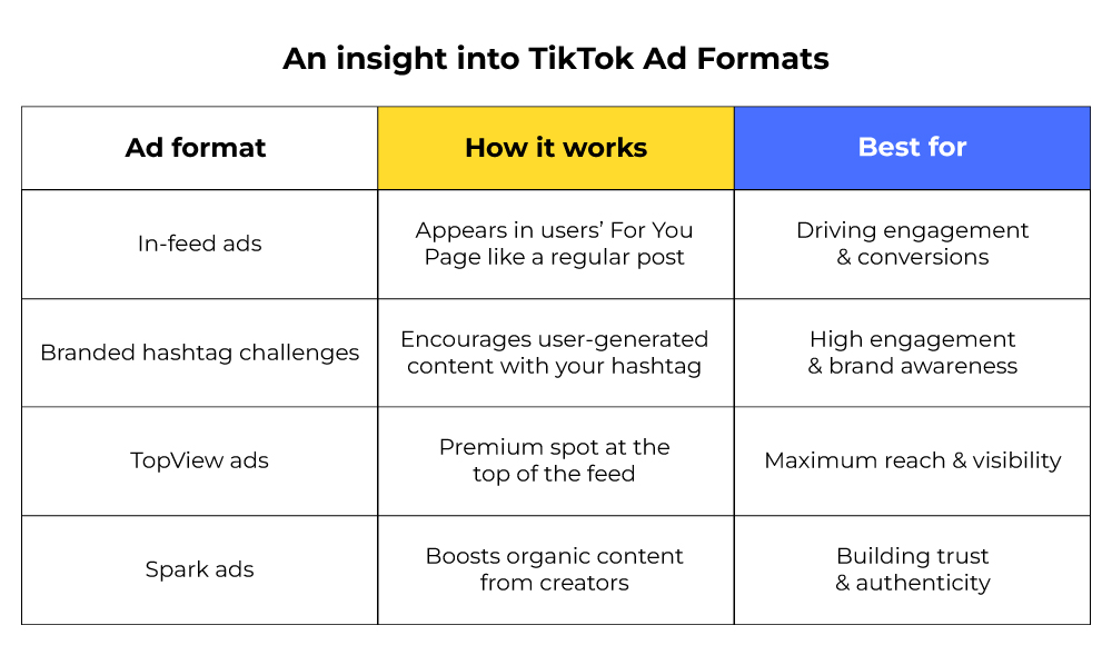 Tiktok ad formats