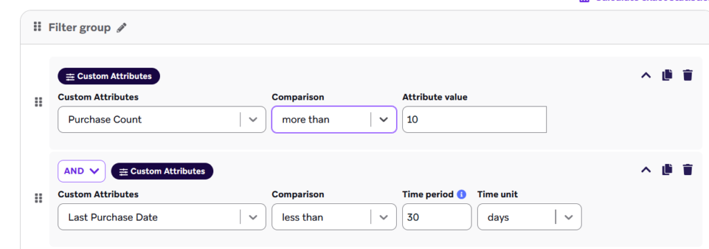 segment filters in braze