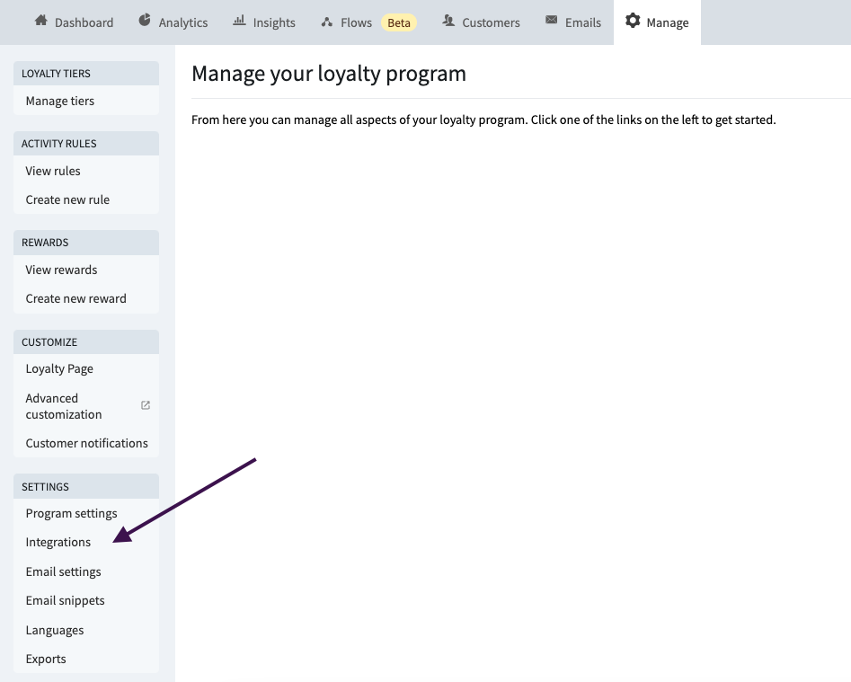 LoyaltyLion account dashboard
