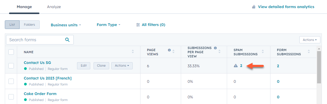 How to manage spam submissions in Hubspot