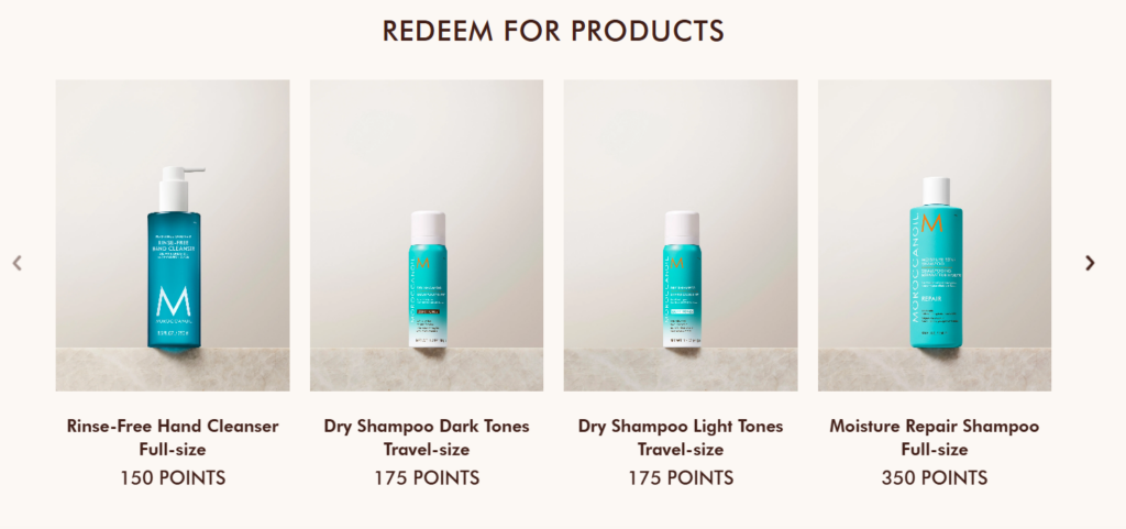 Moroccanoil’s Points-based Reward System