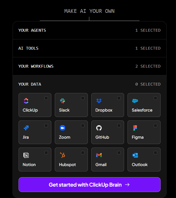 ClickUp’s AI features
