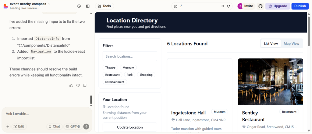  loveable.dev dashboard
