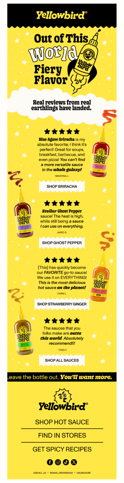 Yellowbird UGC email template