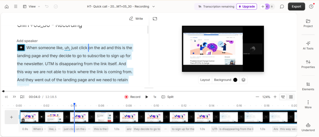 Ai tool that transcribes our audio and video calls into text 
