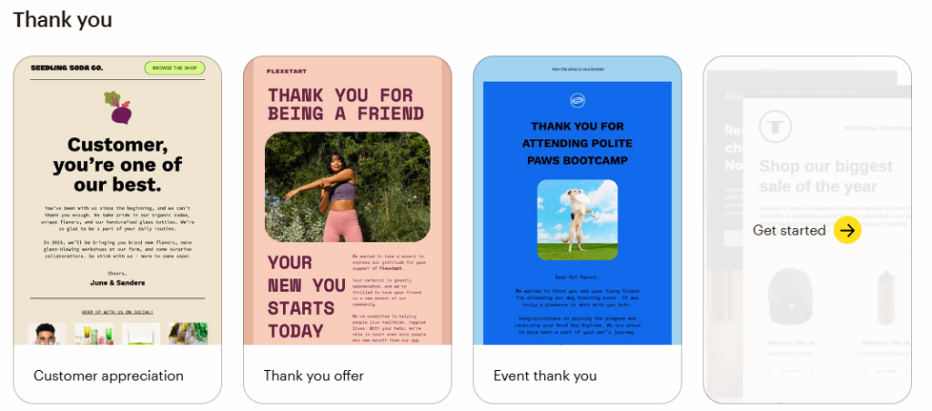 Mailchimp sample templates